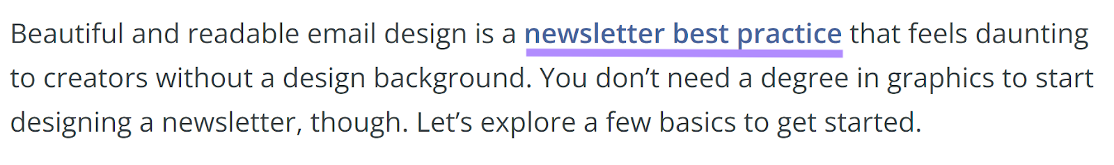 Anchor text of ânewsletter best practiceâ from ConvertKit