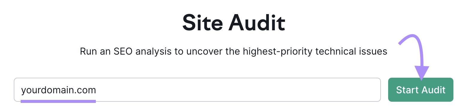 Semrushâs Site Audit tool