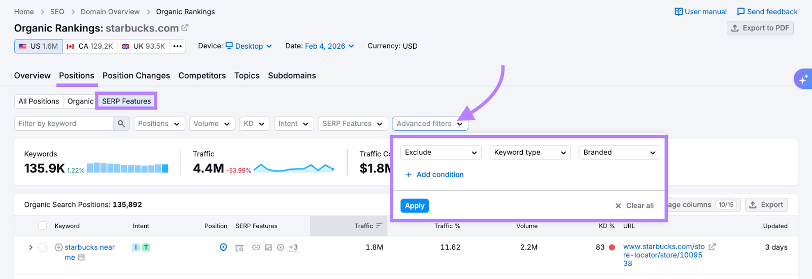 non branded keyword filter