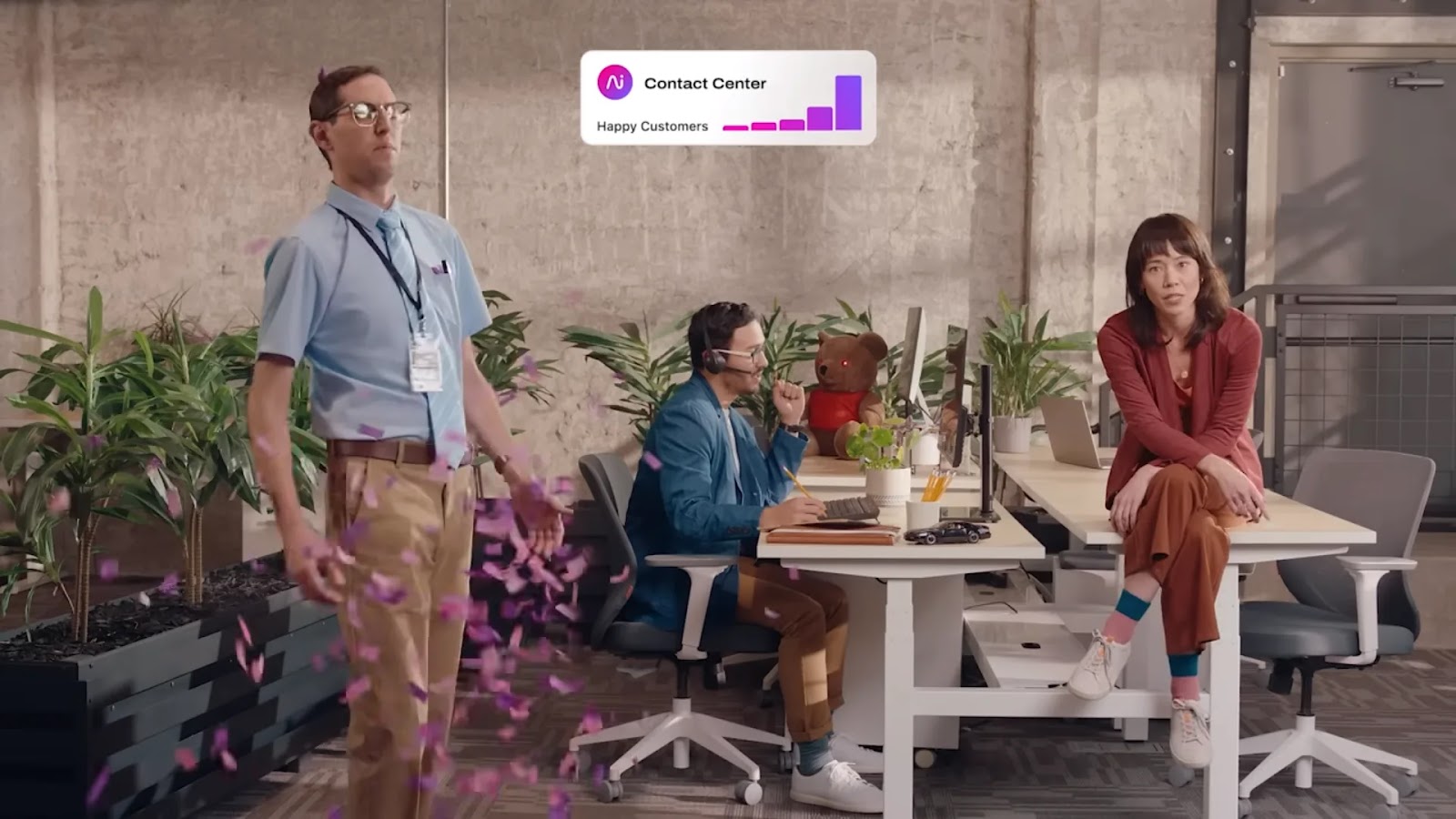 A screenshot from Dialpad's ad about âgood AIâ