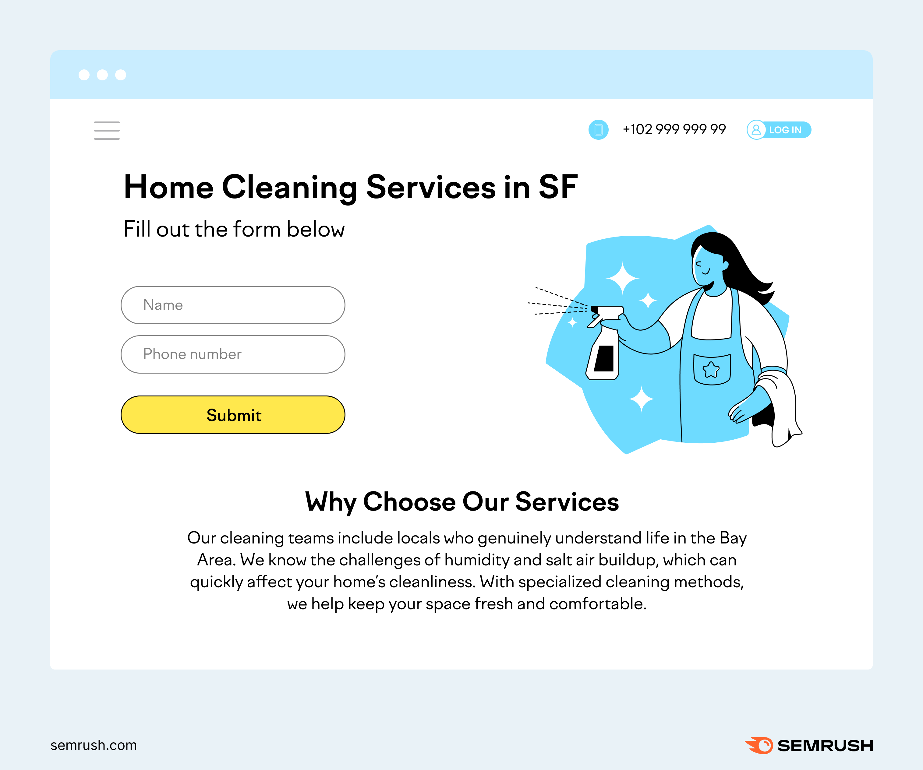 This location page appears the same as the previous, but with targeted copy for this location.